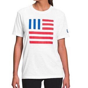 The North Face Women's S/S IC Flag Tee TNF USA White Red Blue S XL NWT